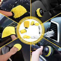 27 Pcs Car Detailing Kit, Car Detailing Brush Set, Auto Detailing Drill Brush Set, Detailing Brushes ,Accessories, Car Cleaning Tools Kit Car Care Kit